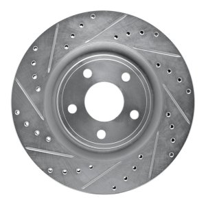 Chevrolet Cobalt Brake Rotor (1) - Front Left - R1 Concepts - Drilled & Slotted - Silver - `07-`10 Chevrolet Cobalt Brake Rotor (1) - Front Left - R1 Concepts - Drilled & Slotted - Silver - `07-`10